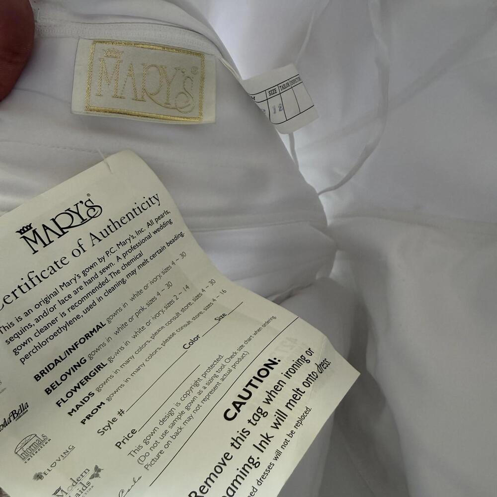 Y2K Mary’s Bridal White Beaded Ball Gown – Size 12 - Picture 6 of 7
